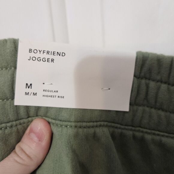 American Eagle Green Flower Embroidered High Rise Jogger Pants - Picture 6 of 10